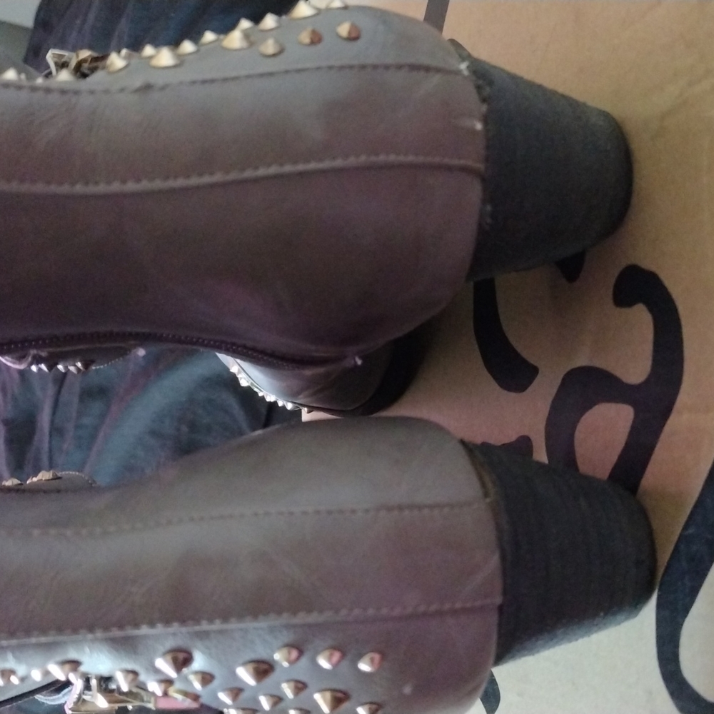 Gray Studded Booties - image 3